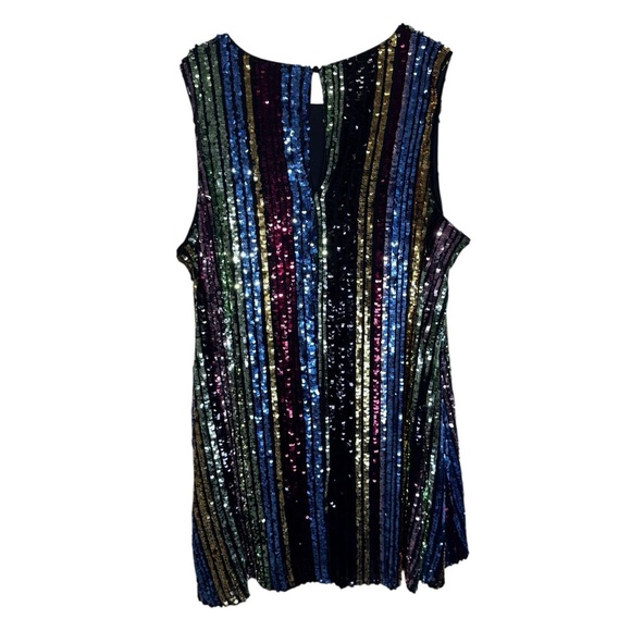Torrid Mini Sequin Trapeze Dress Size 4X Rainbow - Picture 4 of 11